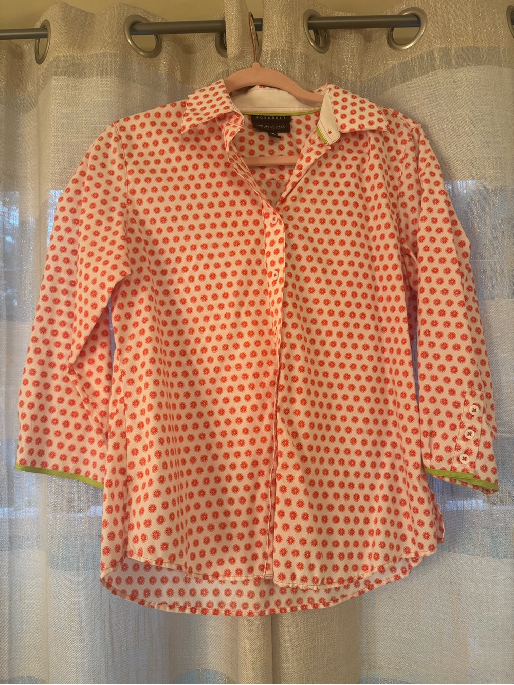 Foxcroft Button Down Shirt w/ citrus polka dot pattern  for design